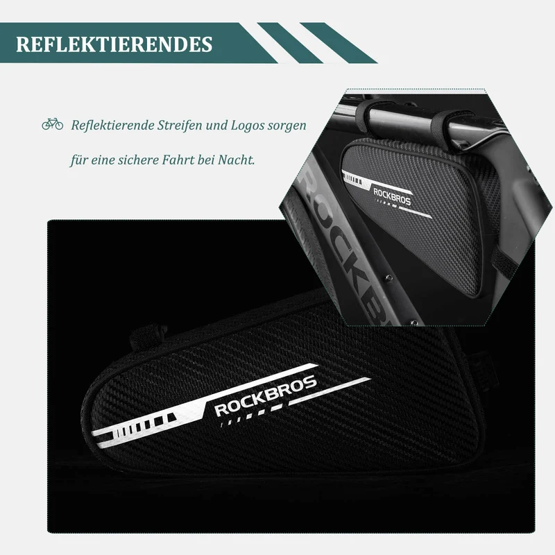 ROCKBROS Rahmentasche wasserdicht Dreieckstasche for MTB 및 Rennräder 1,2L