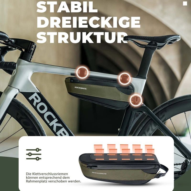 ROCKBROS Fahrradtasche Reflektierende Kapazität von 1,4L Rahmentasche