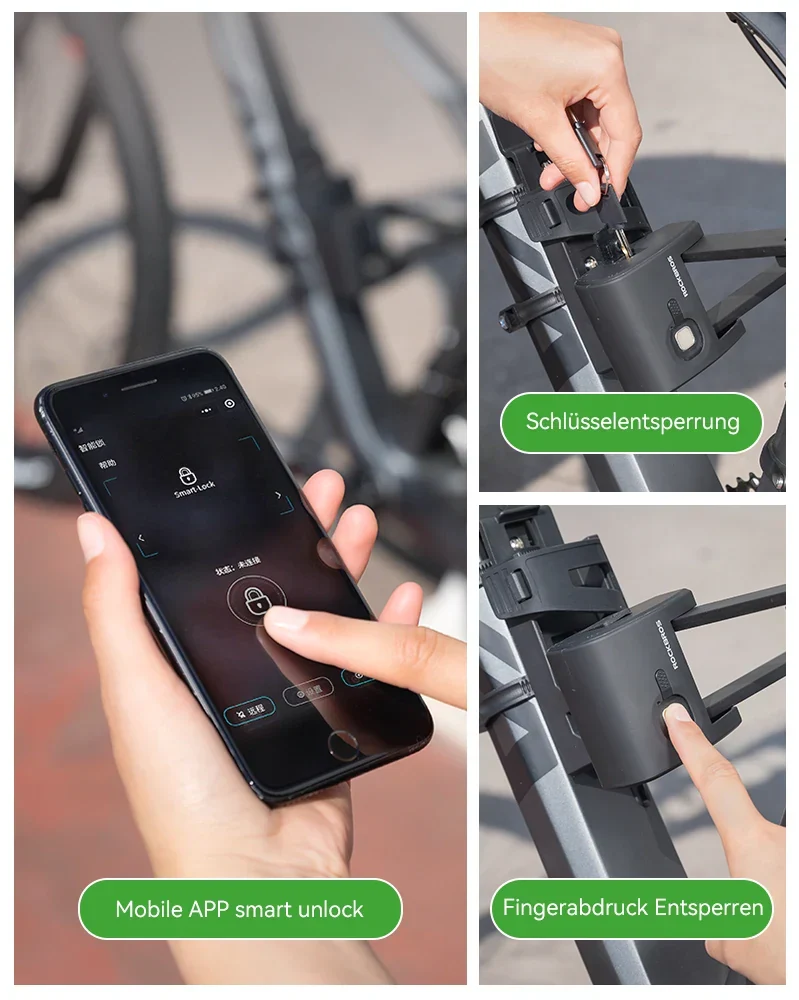 Fahrrad Fingerabdruck Faltschloss USB-Aufladung