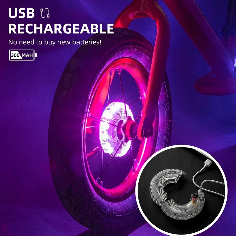 Multi Colored Bike Hub Light
