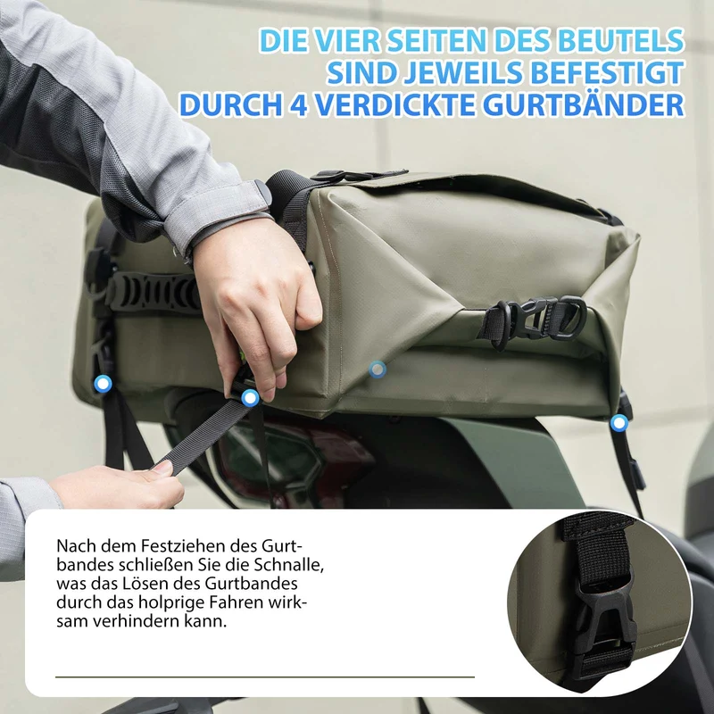ROCKBROS Motorrad Hecktasche 100% Wasserdichte Motorrad Gepäcktasche ca.30L