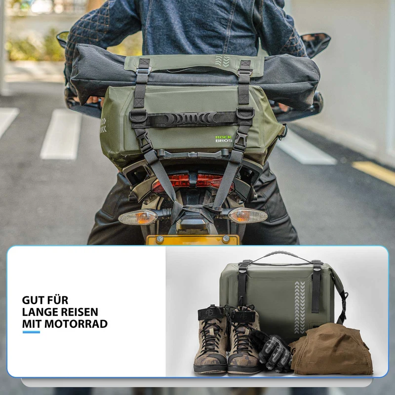 ROCKBROS Motorrad Hecktasche 100% Wasserdichte Motorrad Gepäcktasche ca.30L