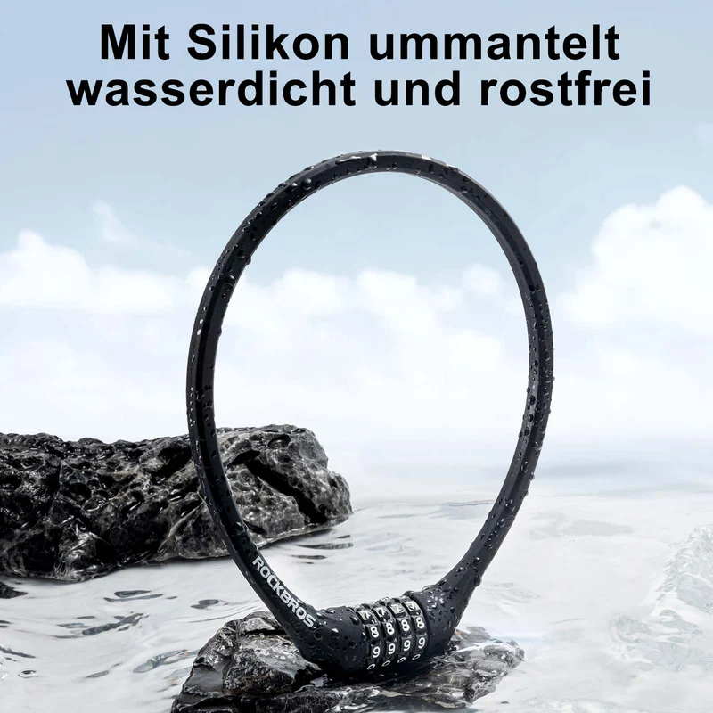 ROCKBROS Fahrradschloss mit 4-Stellig Zahlencode 65cm 랑