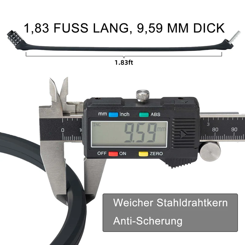 ROCKBROS Fahrradschloss mit 4-Stellig Zahlencode 65cm 랑