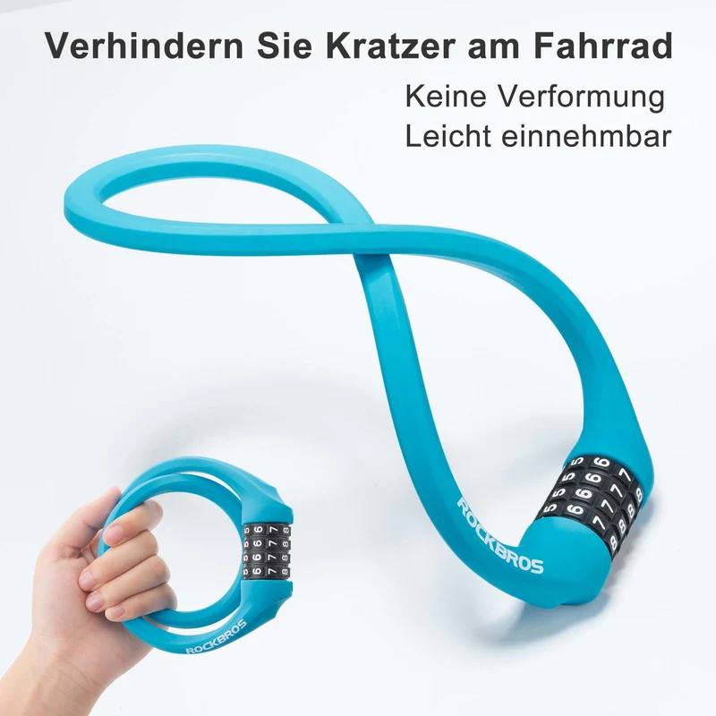 ROCKBROS Fahrradschloss mit 4-Stellig Zahlencode 65cm 랑