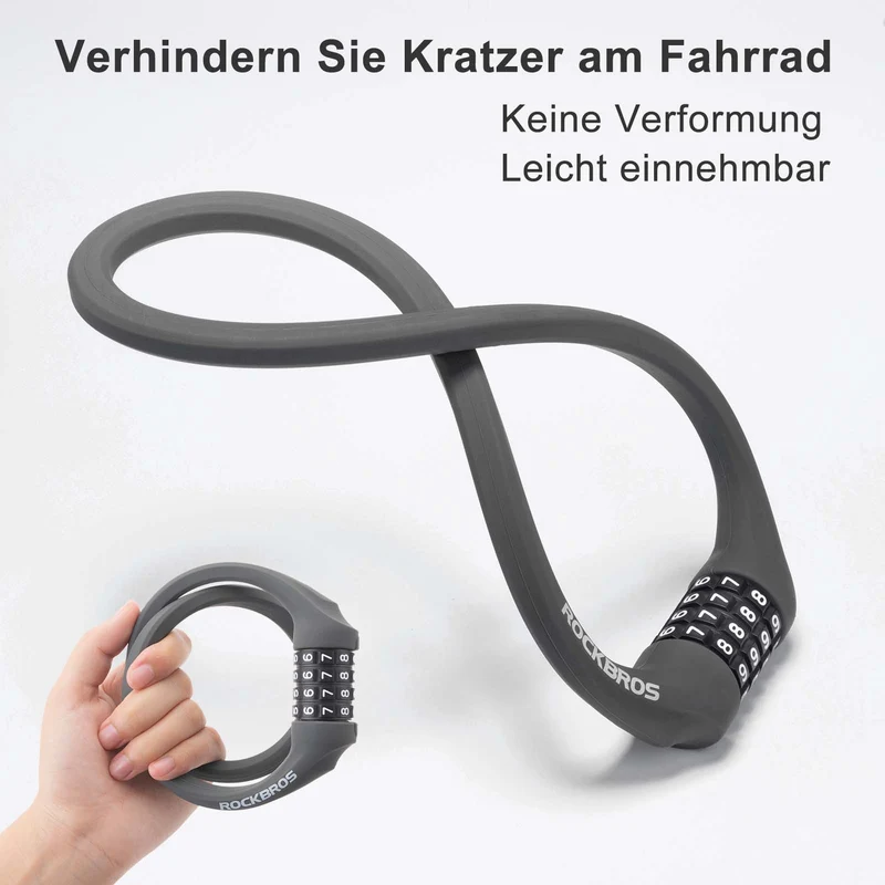 ROCKBROS Fahrradschloss mit 4-Stellig Zahlencode 65cm 랑