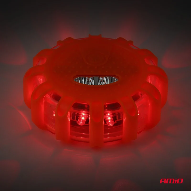 Rote Notlicht-Puck mit Taschenlampe