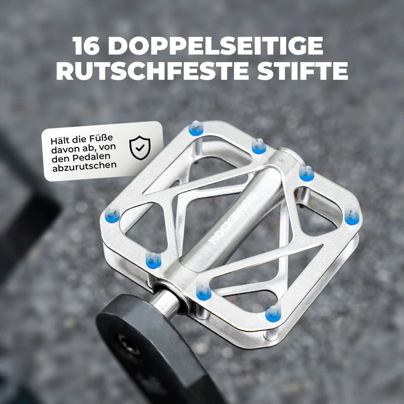 ROCKBROS Fahrradpedale aus Titanlegierung 3-Lager MTB-Pedale Plattform 9/16 Zoll