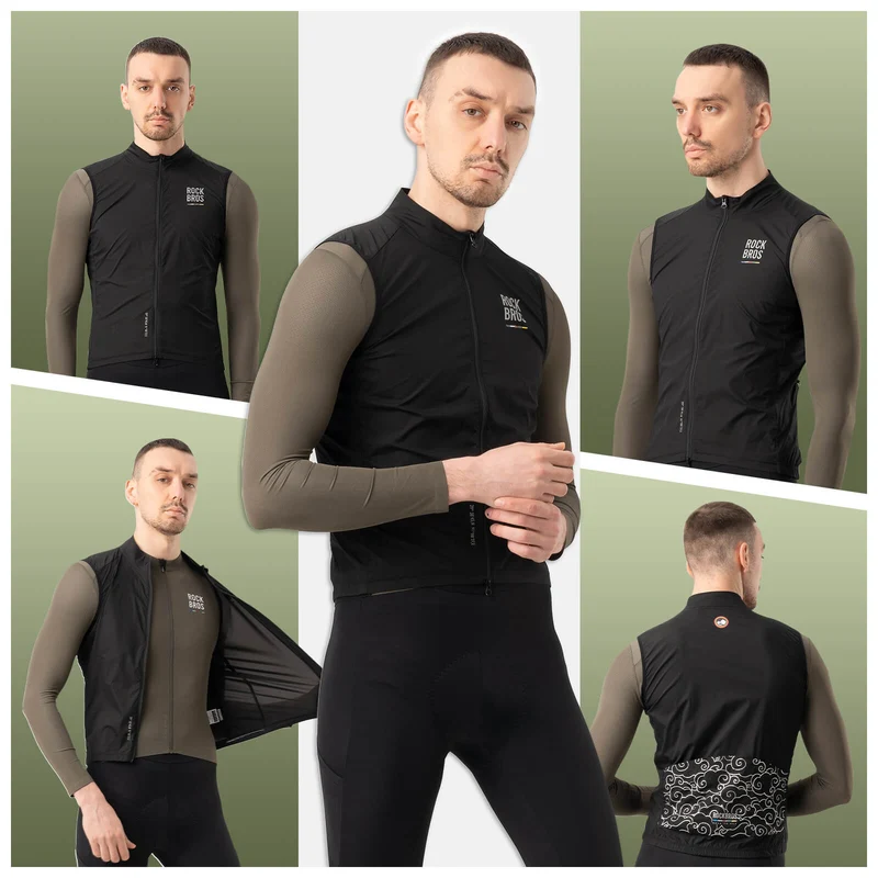 ROAD TO SKY Herren Fahrrad Ärmellos Weste Winddichte Fahrradjacke
