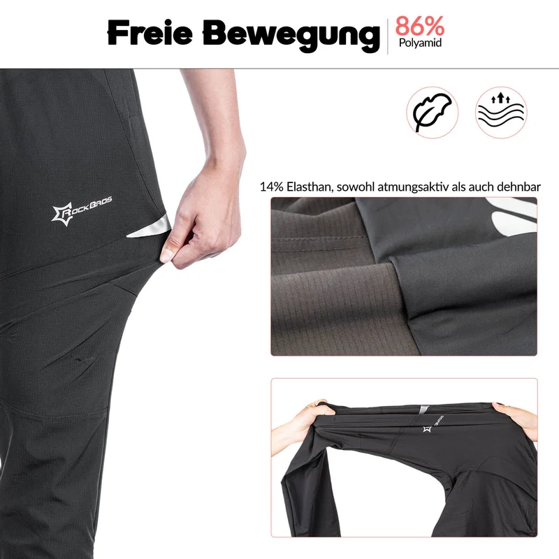 ROCKBROS Herren Radlerhose Atmungsaktiv Lang Fahrradhose M-4XL