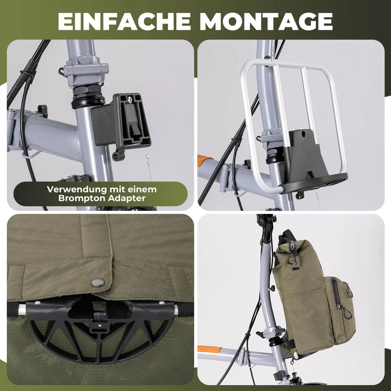 브롬톤을 위한 Fahrradtasche Lenkertasche 10L+1.5L