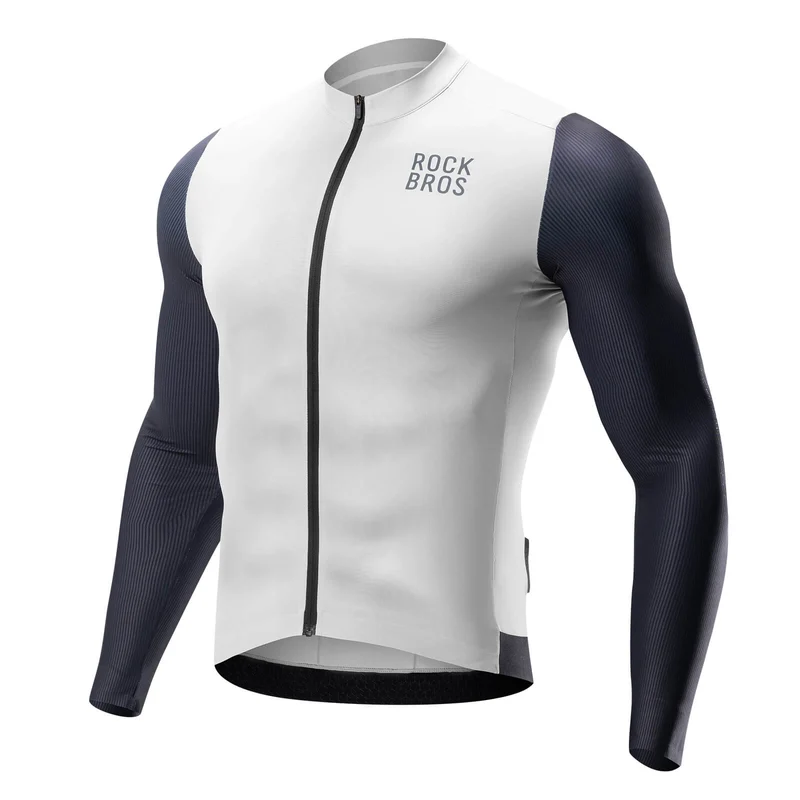 ROCKBROS Herren Langarm-Radtrikot Atmungsaktive Fahrrad Jersey Schnell Trocknend