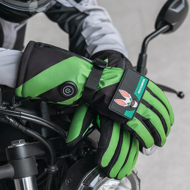 ROCKBROS Winter Beheizte Fahrradhandschuhe Handschuhe 3 Heizstufen M-XL