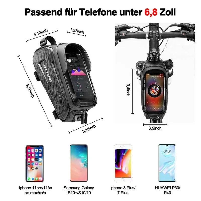 ROCKBROS Fahrradtasche Wasserabweisend Handytasche mit TPU Touchscreen