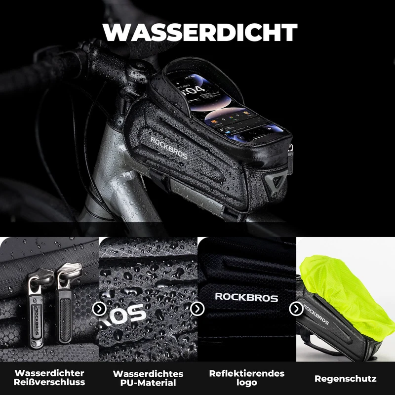 ROCKBROS Fahrradtasche Wasserabweisend Handytasche mit TPU Touchscreen