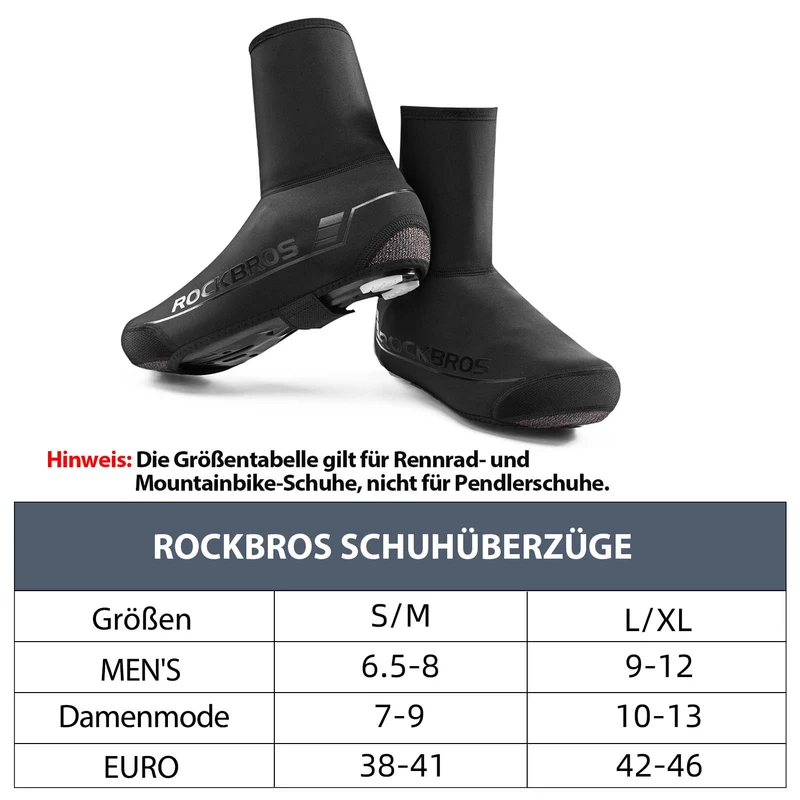 ROCKBROS Fahrrad Überschuhe 겨울 따뜻한 Überzieher für Radsport Schwarz