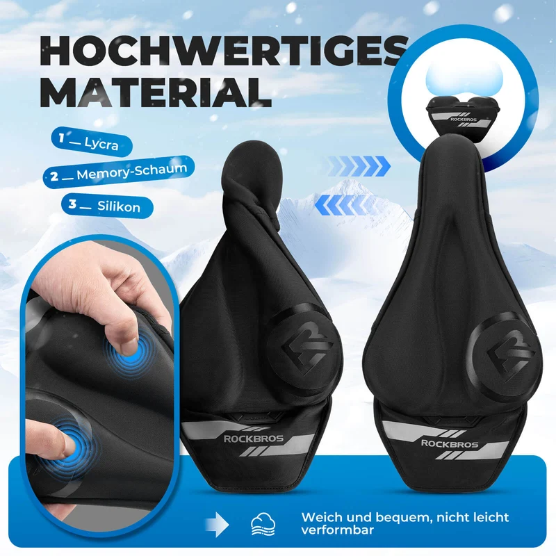 ROCKBROS Sattelbezug Sattelschutz Beheizbar Schnellspanner für MTB Rennrad E-Bike