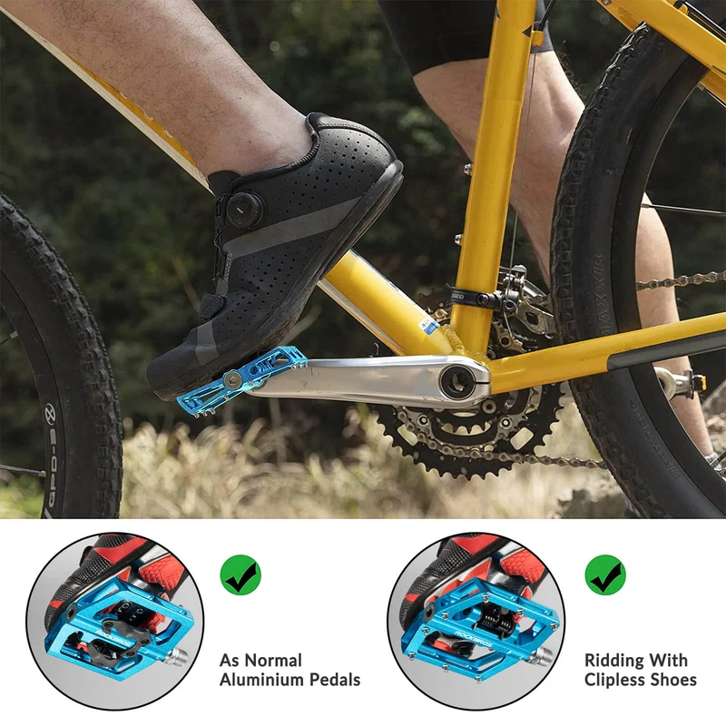 Dual-Use Clipless & Flat Bike Pedals