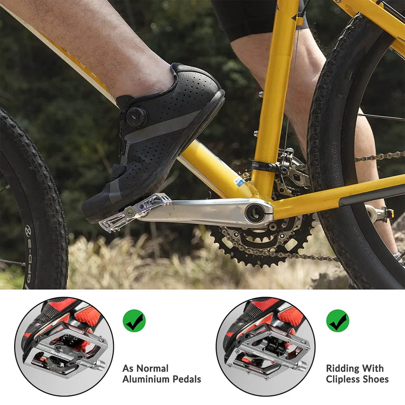 Dual-Use Clipless & Flat Bike Pedals