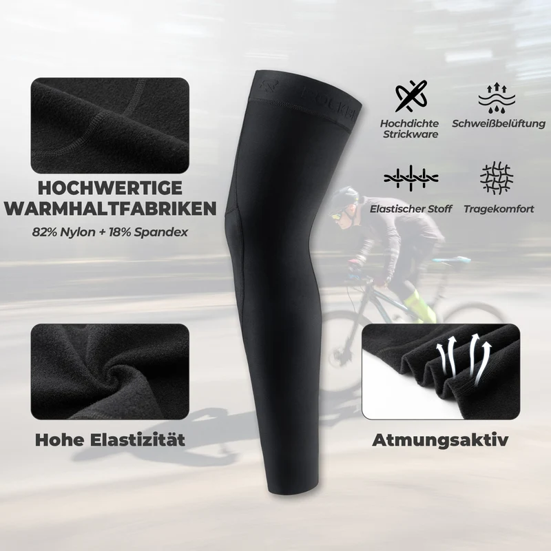 ROCKBROS Fahrrad Beinlinge Warm Rutschfeste Winter Knieschützer Herren Damen