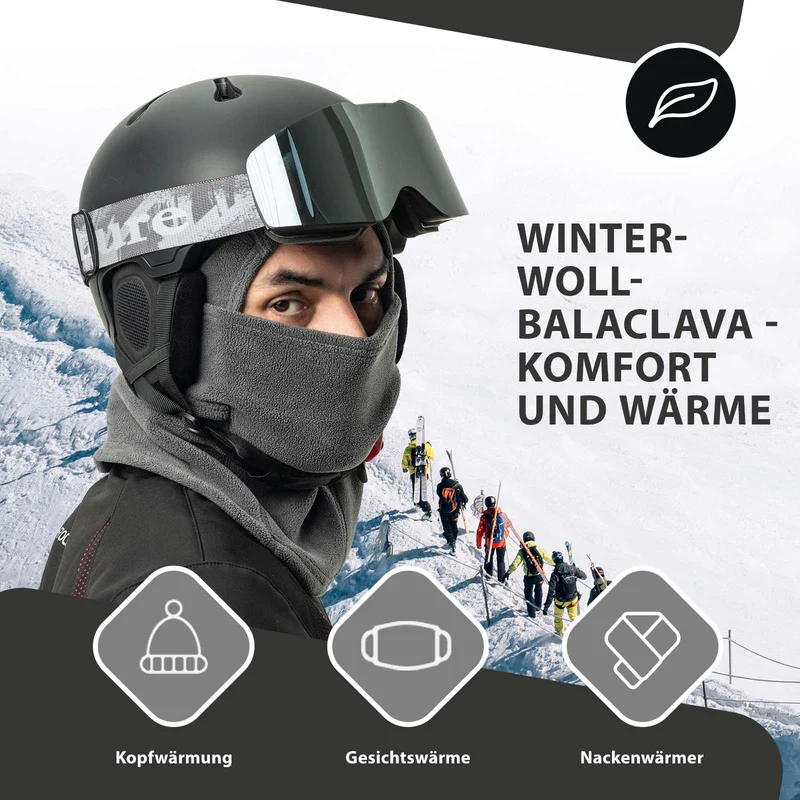 ROCKBROS Balaclava Winter Skimaske Warm Sturmske Unisex Einheitsgröße