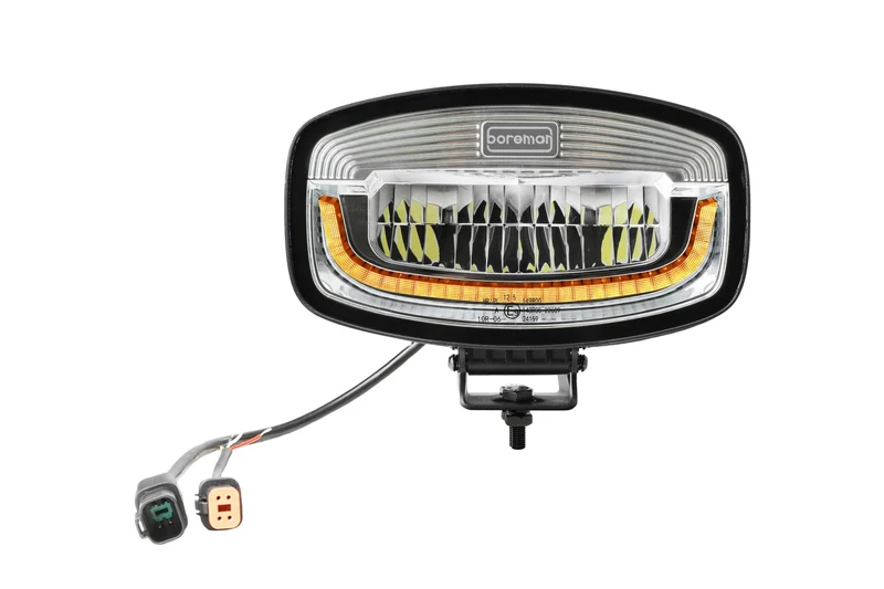Boreman Phantom Silberne LED Jumbo-Fahrleuchte mit gelbem/weißem Positionslicht
