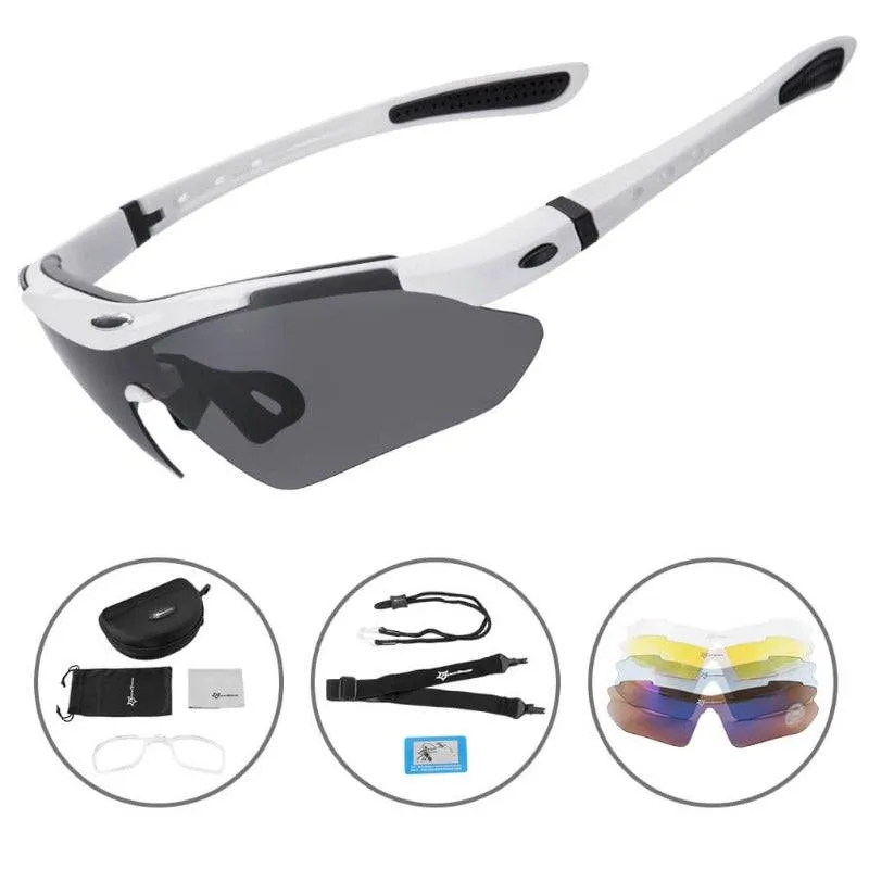 ROCKBROS Fahrradbrille polarisierte Sonnenbrille mit 5 Wechselglasern