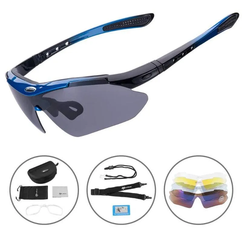 ROCKBROS Fahrradbrille polarisierte Sonnenbrille mit 5 Wechselglasern