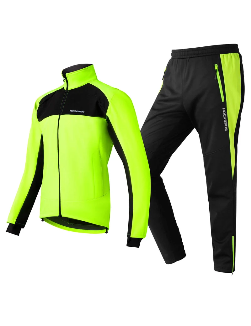 Cycling Kit Thermal Fleece Windproof Jeckets & Pants