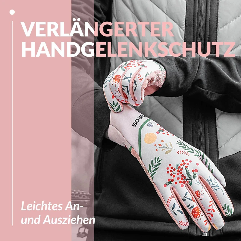 ROCKBROS Fahrradhandschuhe Damen Winddicht Handschuhe Touchscreen Atmungsaktiv