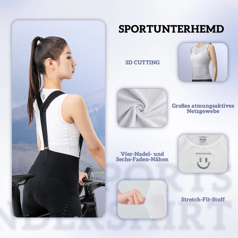 Damen Sporttop Atmungsaktiv baselayer Unterhemd für Radfahren
