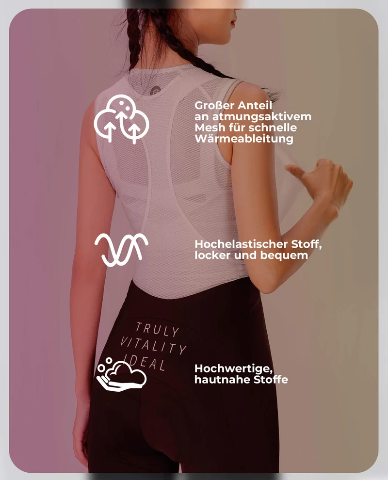 Fahrradhose für Damen Kurz Trägerhosen Atmungsaktive