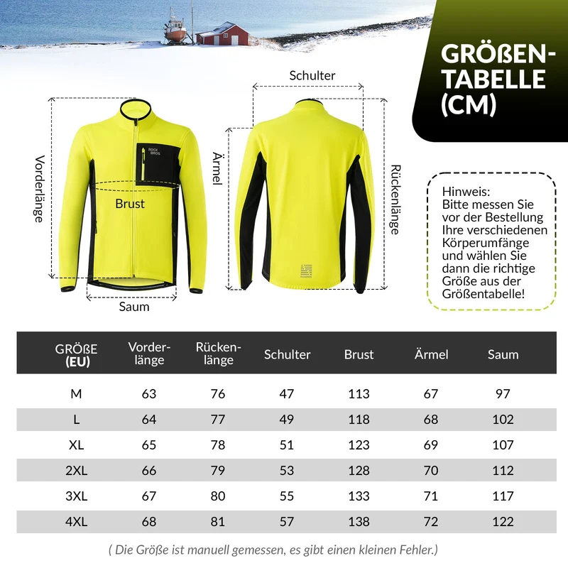 ROCKBROS Herren Fahrradjacke & 호스 세트 겨울 Gelb Winddicht 따뜻한 야외 활동