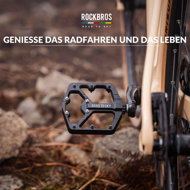 ROAD TO SKY Plattform Fahrradpedale 9/16 Zoll Rutschfest Wasserdicht