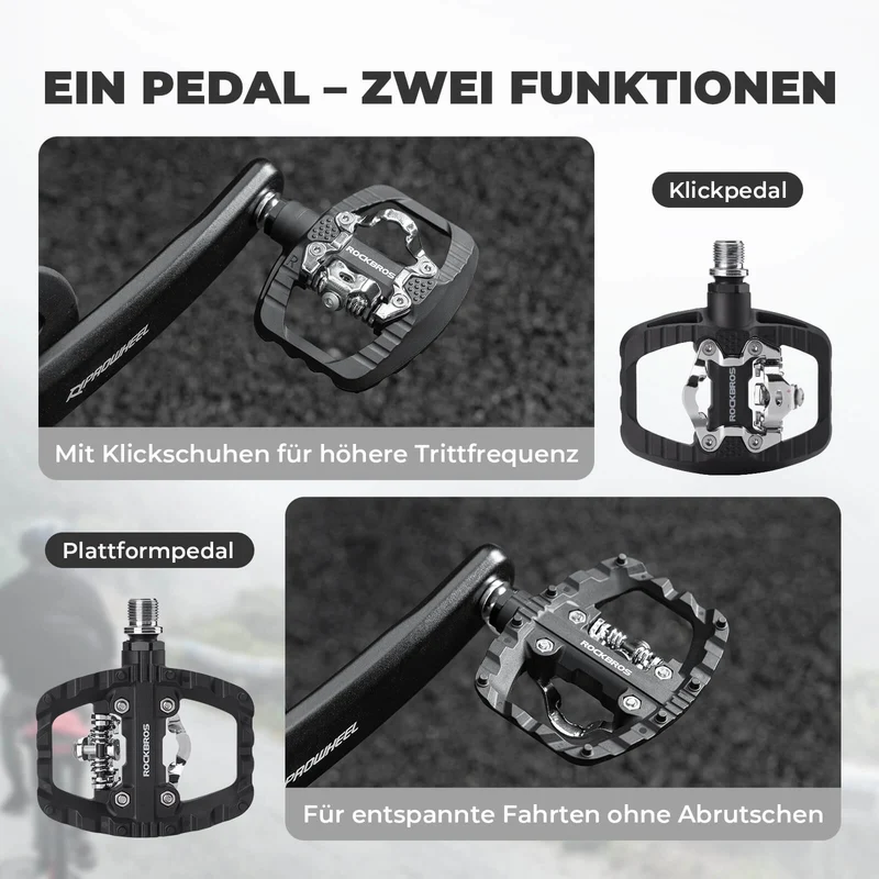 SPD-Klickpedale 및 Plattformpedale 2-in-1 잉크. 클리트 9/16"