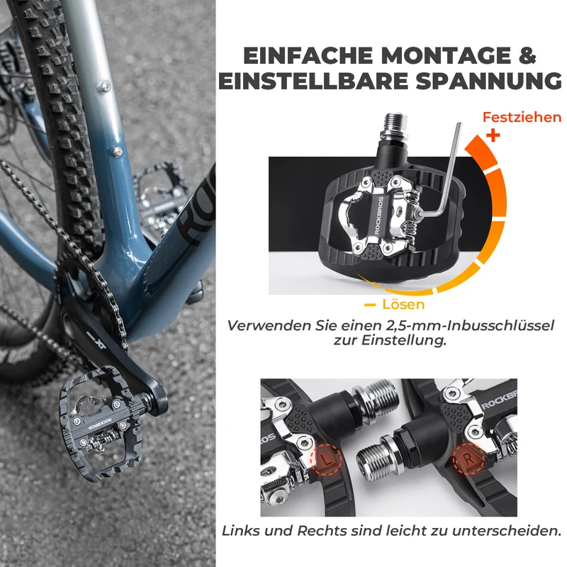 SPD-Klickpedale 및 Plattformpedale 2-in-1 잉크. 클리트 9/16"