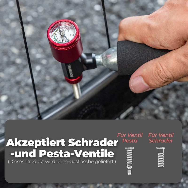 Presta & Schrader Ventile용 CO2 Fahrradpumpe 미니펌프