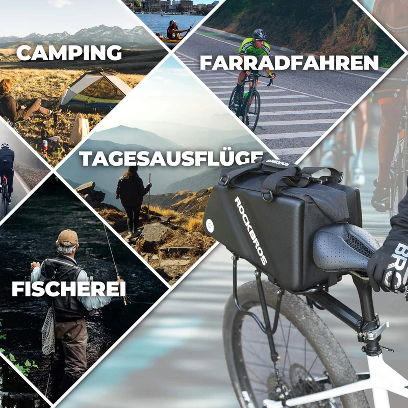 ROCKBROS Gepäckträgertasche Reflektierend Transporttasche 11,6 L mit Schultergurt
