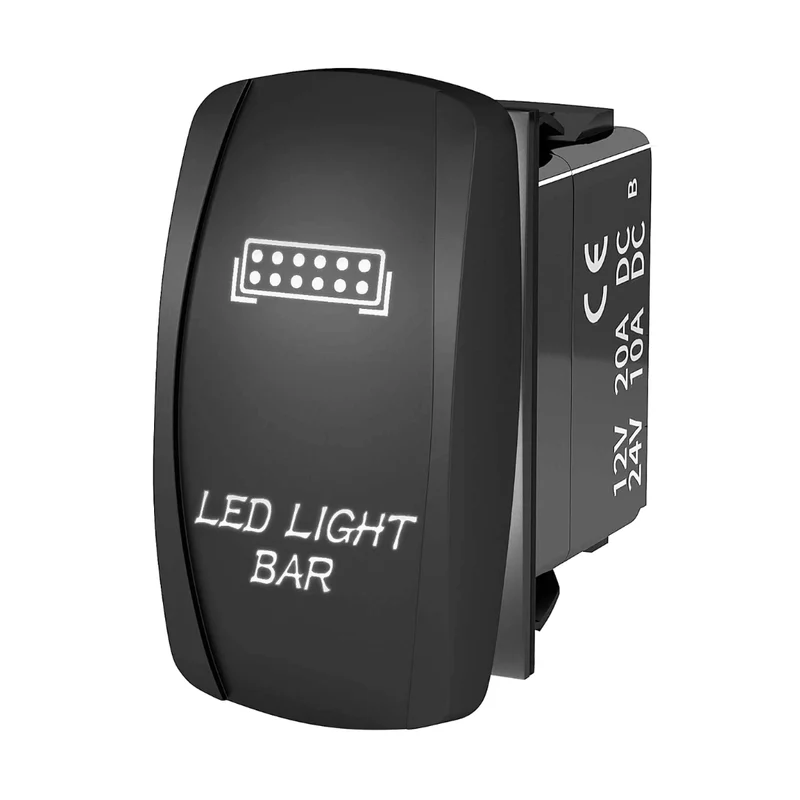 Rechteckiger Ein-/Ausschalter mit LEDs / Lichtleiste