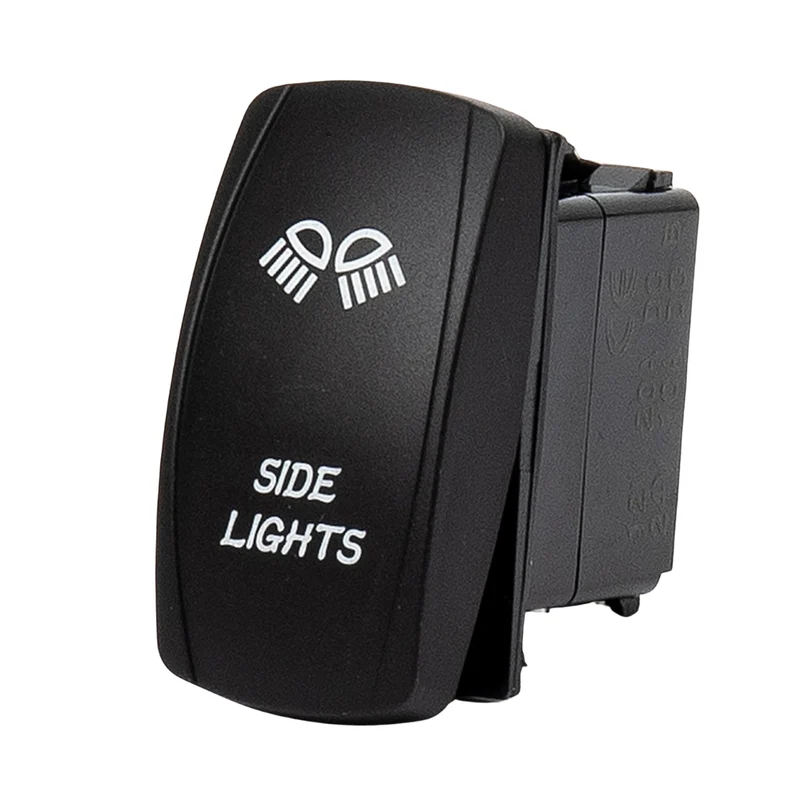 Rechteckiger Ein-/Ausschalter mit LEDs / Seitenleuchten