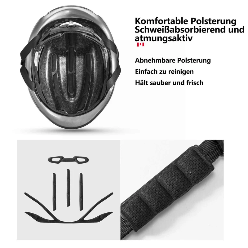 ROCKBROS Fahrradhelm 통합 Rennradhelm Magnetische Schnalle EPS+PC