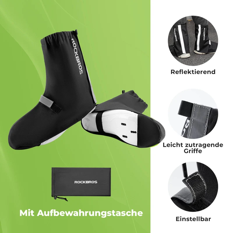 Fahrradüberschuhe Reflektierend Wasserdicht mit Klettverschluss
