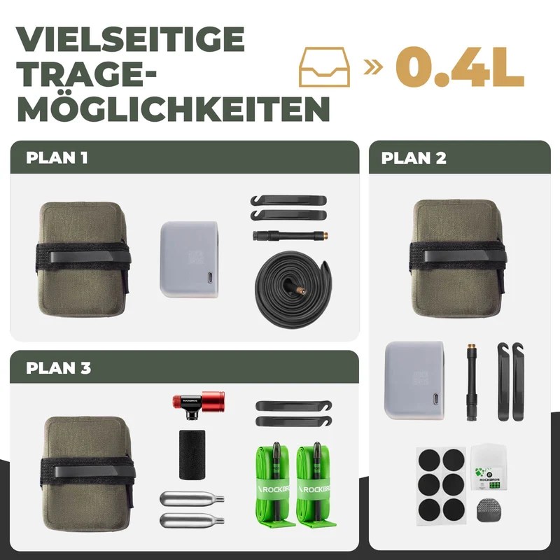 ROCKBROS Fahrrad Satteltasche Leicht Kompakt Wasserdicht Rennrad MTB