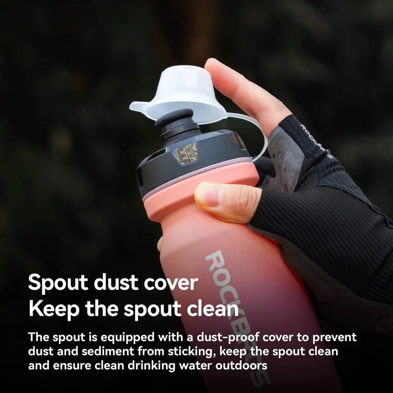 Bike Water Bottle with Soft-Touch Grip & Pull-Top Lid - 600/750ml
