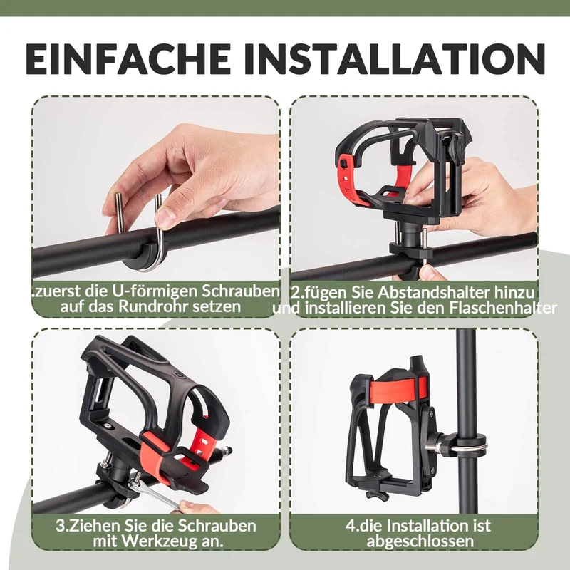 ROCKBROS Flaschenhalter Einstellbar Fahrrad Getränkehalter 360° Drehbar
