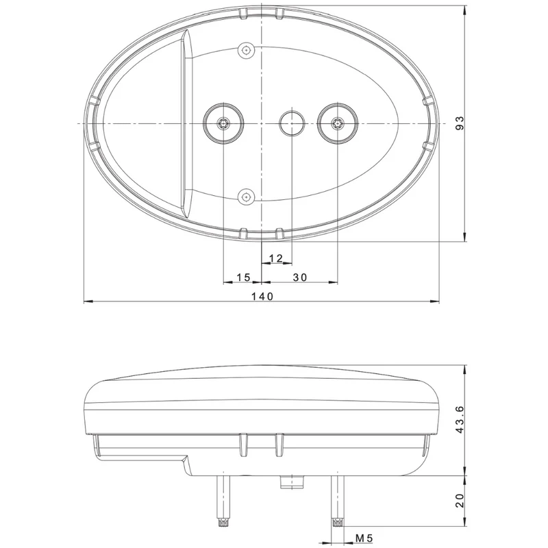 Ovale runde LED-Anhängerleuchte / Fristom FT-355