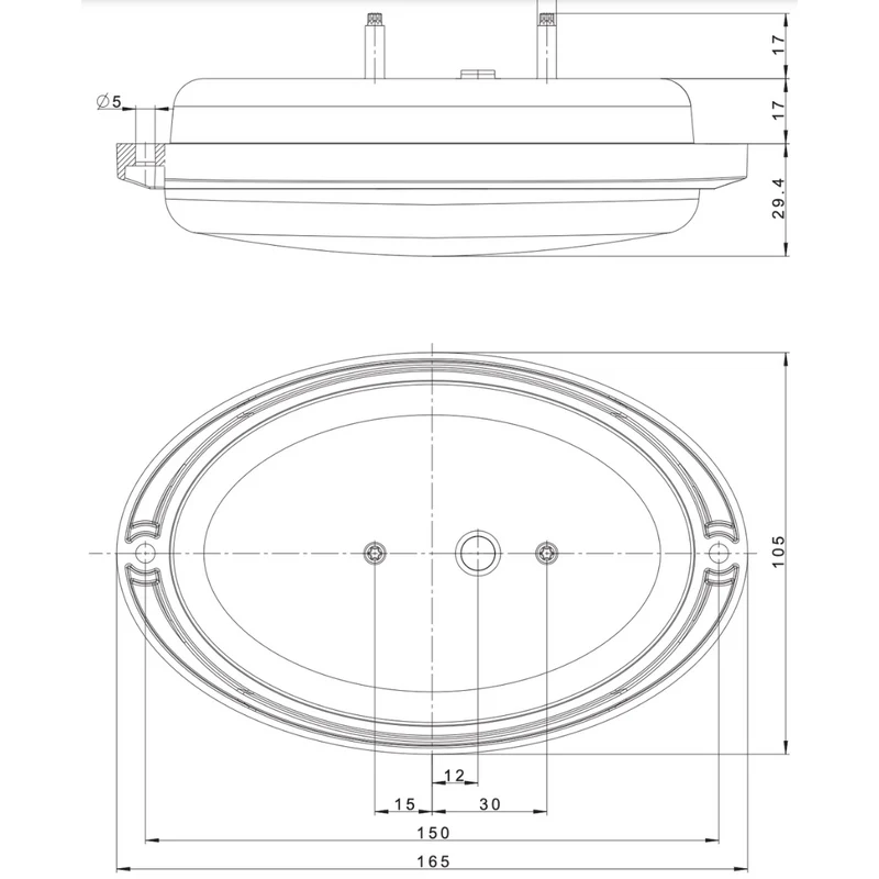 Ovale runde LED-Anhängerleuchte / Fristom FT-355