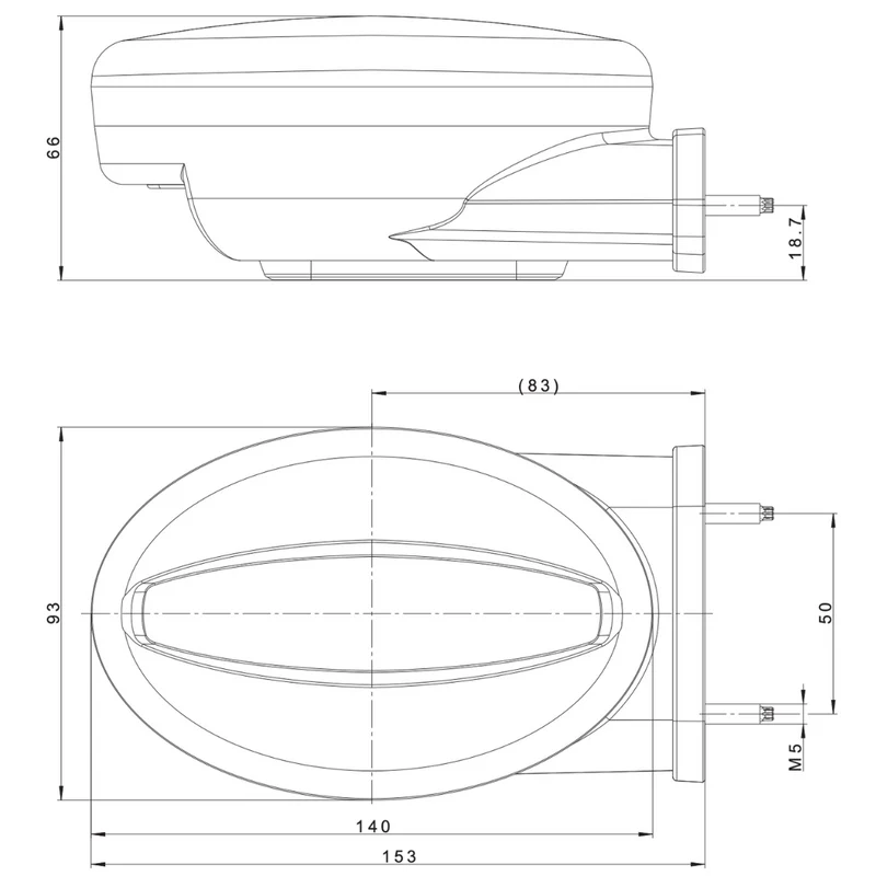 Ovale runde LED-Anhängerleuchte / Fristom FT-355