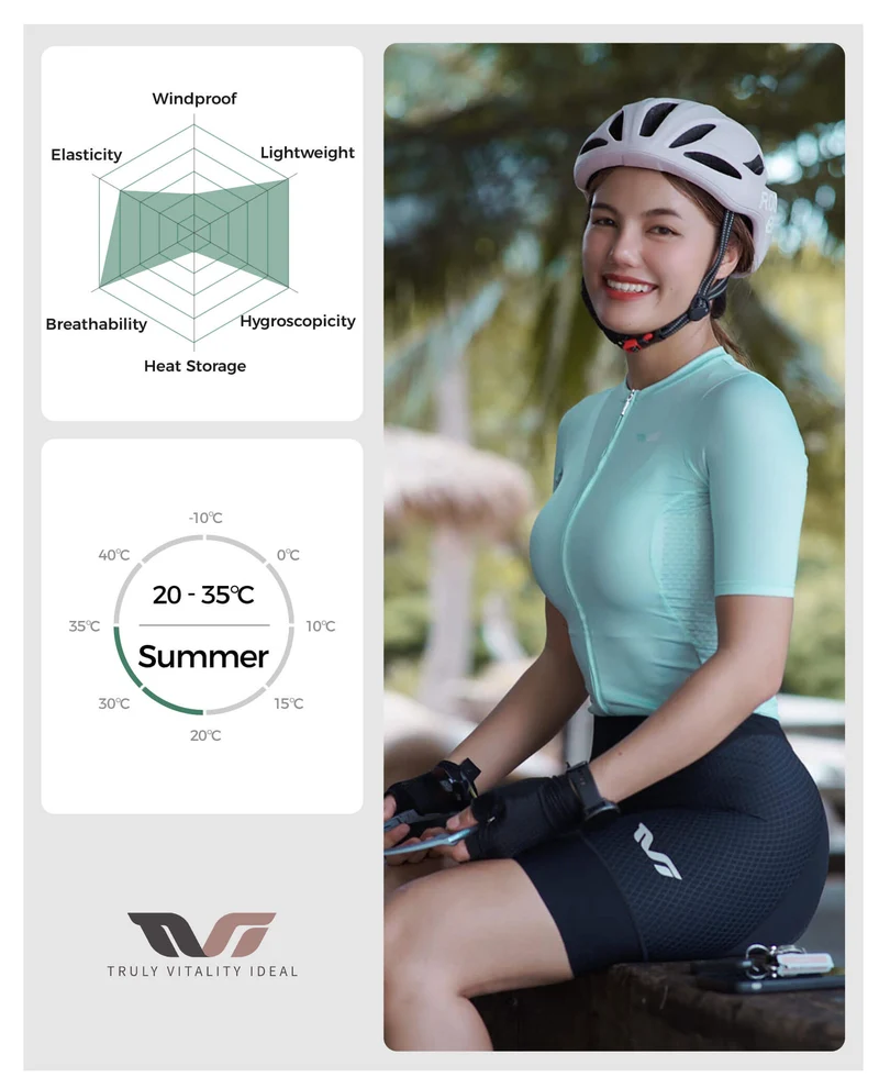 Women's TVI Solid Color Short-Sleeve Cycling Jersey