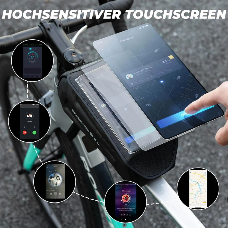 ROCKBROS Fahrradtasche Wasserdicht Handytasche Touchscreen für Smartphone 6,8 Zoll